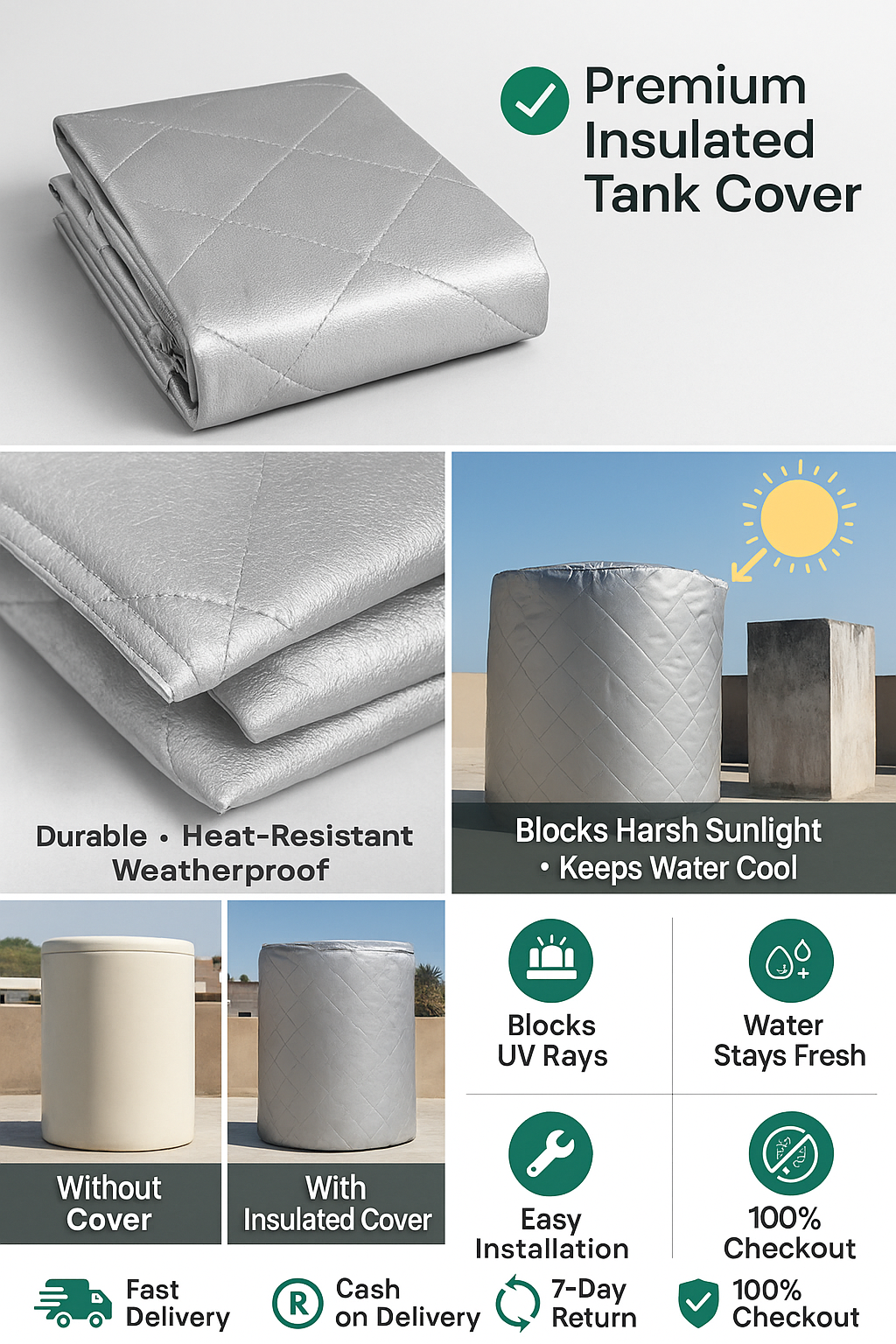 Insulated Water Tank Cover – Tanki Ka Jacket for Garmi Se Bachao