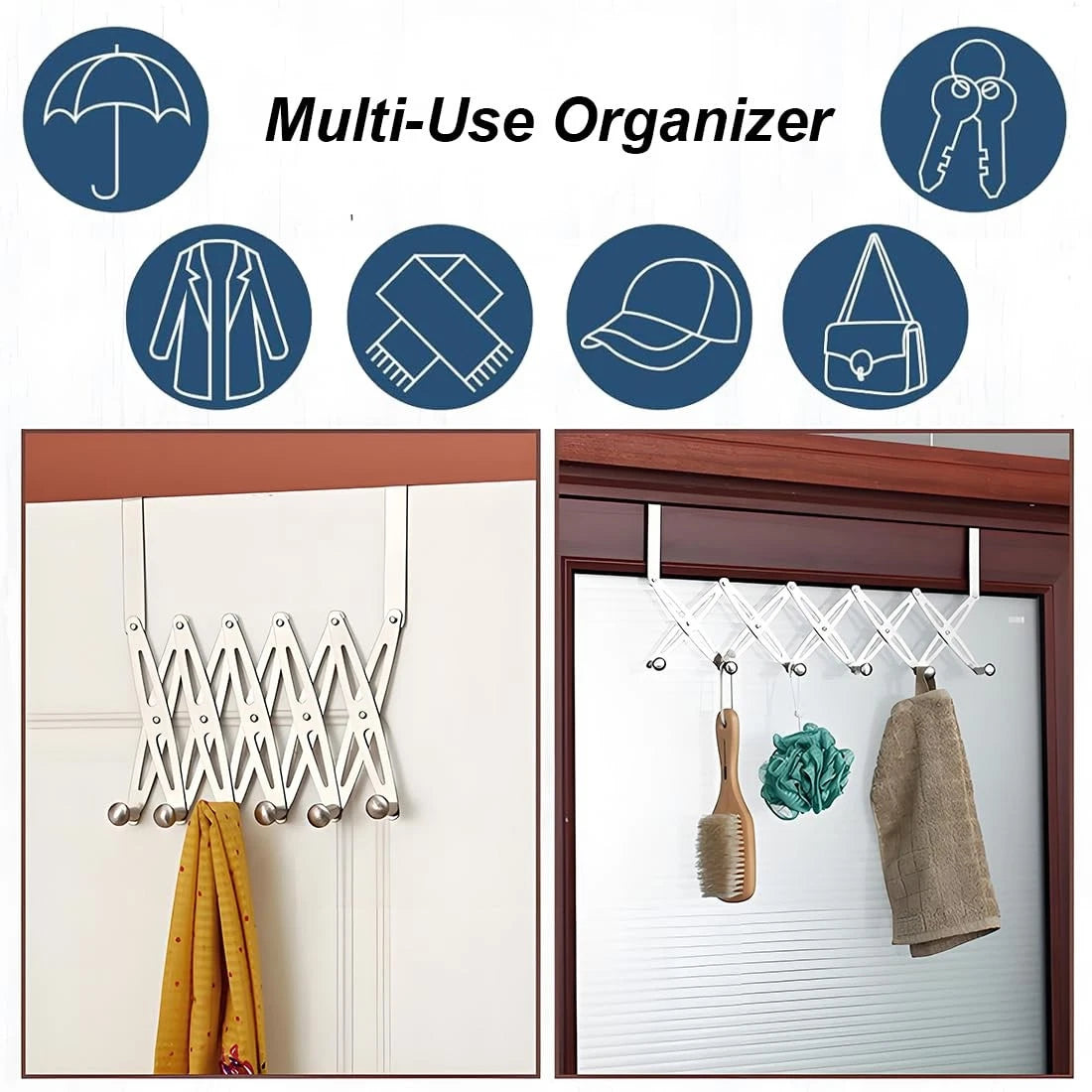 Over the Door Hooks Adjustable Multi-Purpose
